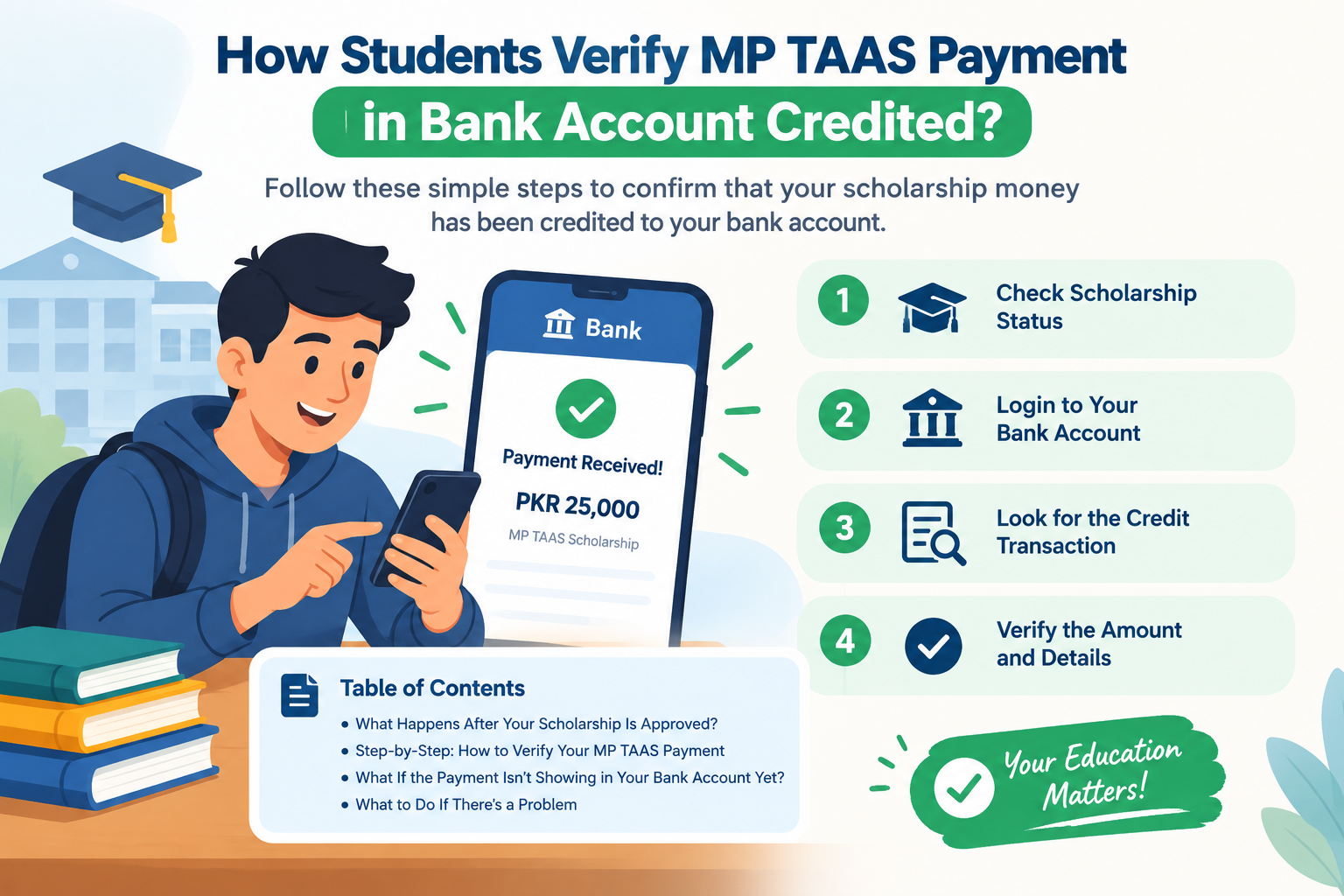 Alt text: How to verify MP TAAS scholarship payment credited to bank account